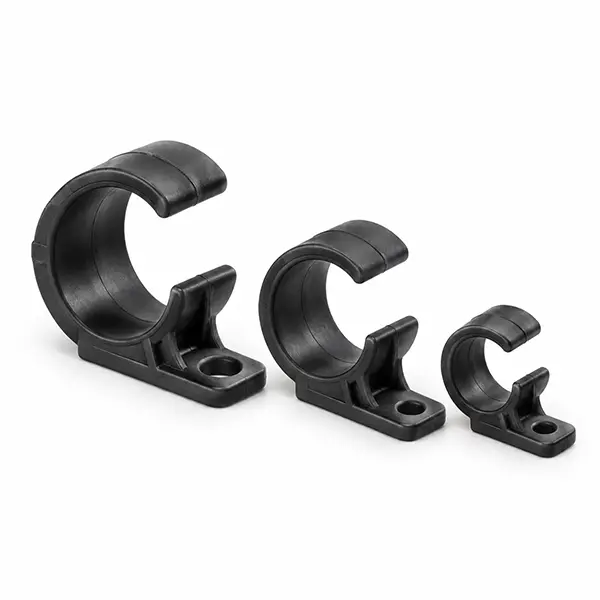 Plastic harness clips and cable routing guides